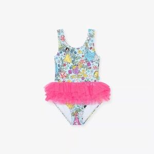 Posh Peanut Princess Ruffle Bathing Suit - 4T - with one minor flaw (worn once)